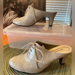 Bone colored mule heels, size 5